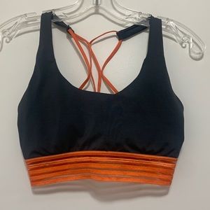 Grey & Orange Sports Bra
